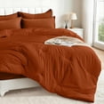 thumbnail image 4 of Dhole 7-Piece Bed in Bag - King Size Comforter Sets, Pillowcases & Sheet Collection for Cozy Bedding Sets Orange, 4 of 14