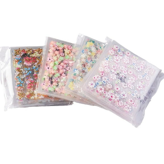 RAGUPEL 30 Pieces Nail Stickers for Nail Art with 3D Design,Mixed Colors Nail Stickers,Nail Stickers for Kids