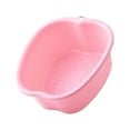 thumbnail image 1 of Bañera para pies grande con orificio para colgar, cubo portátil para baño de pies, plástico resistente y duradero. Rosa, 1 of 9