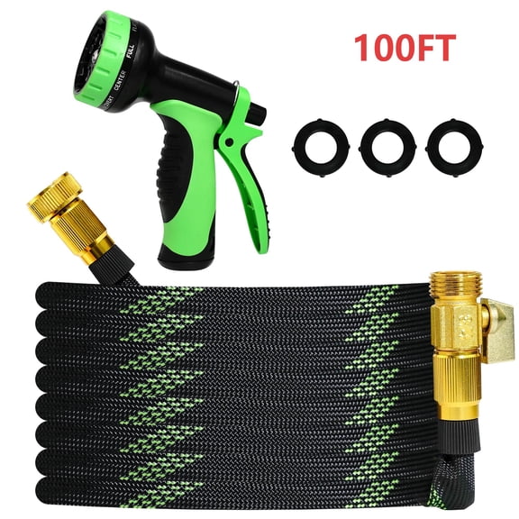 100FT Non-Expanding Garden Hose, Lightweight, Flexible Ultra-Light Water Hose, Burst-Resistant, Lead-Free, Anti-Kink, High-Pressure