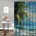 thumbnail image 2 of Orinice Palm Tree Beach Bathroom Decor Set Colorful Luxurious Graphic Print Polyester Fabric Shower Curtain with Hooks 36x72, 2 of 7