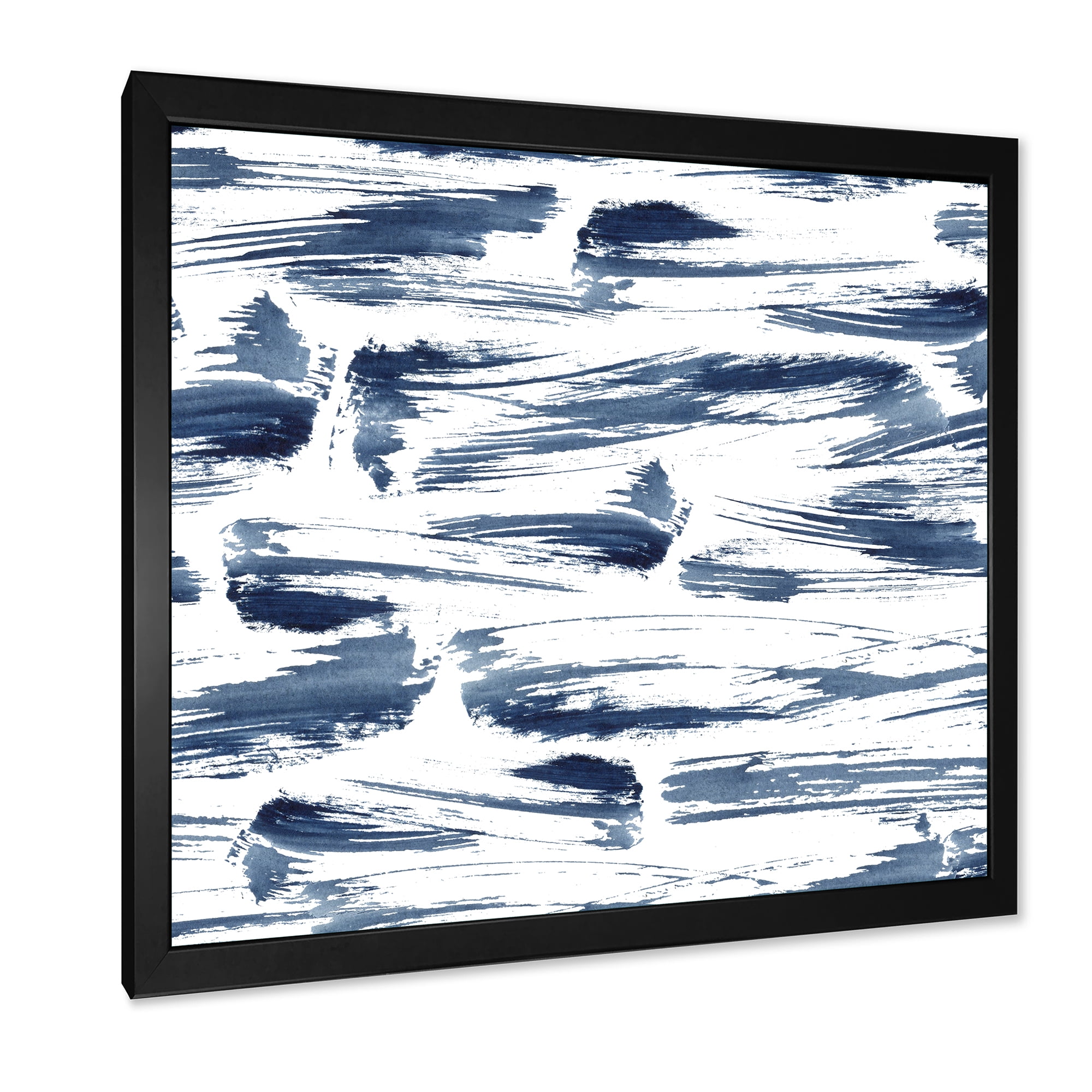Designart 'Blue Abstract Aquatic Texture' Modern Framed Art Print