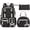 Black White, variant on 3PCS Backpack Set - Waterproof Backpack with Lunch Bag Pencil Case, Cute Teens Bookbag for Travel Daypacks, Green Black