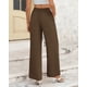 thumbnail image 4 of Pantalones de pierna ancha BTFBM para mujer, elásticos, cintura alta, Palazzo Coffee, 4 of 9