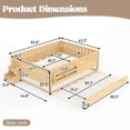 thumbnail image 6 of Bellemave Queen Bed with Trundle and Small Stairs, Queen Size Platform Bed Frame with Rail and Bookshelf, Wooden Montessori Floor Bed No Box Spring Needed,Light Natural, 6 of 9