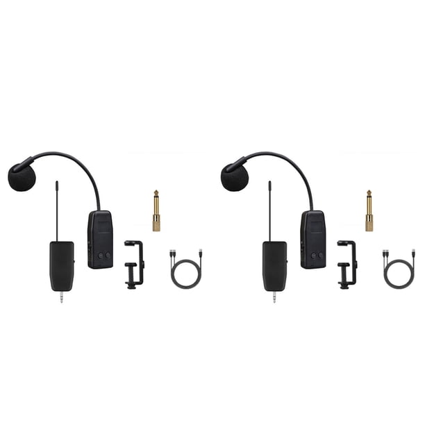 2X Micrófono Inalámbrico para Violín, Instrumento Musical, Micrófono, Receptor y Transmisor de Audio para Presentaciones en Escena, Clip Corto