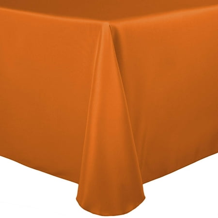 

Ultimate Textile (3 Pack) 72 x 120-Inch Oval Polyester Linen Tablecloth - for Home Dining Tables Orange