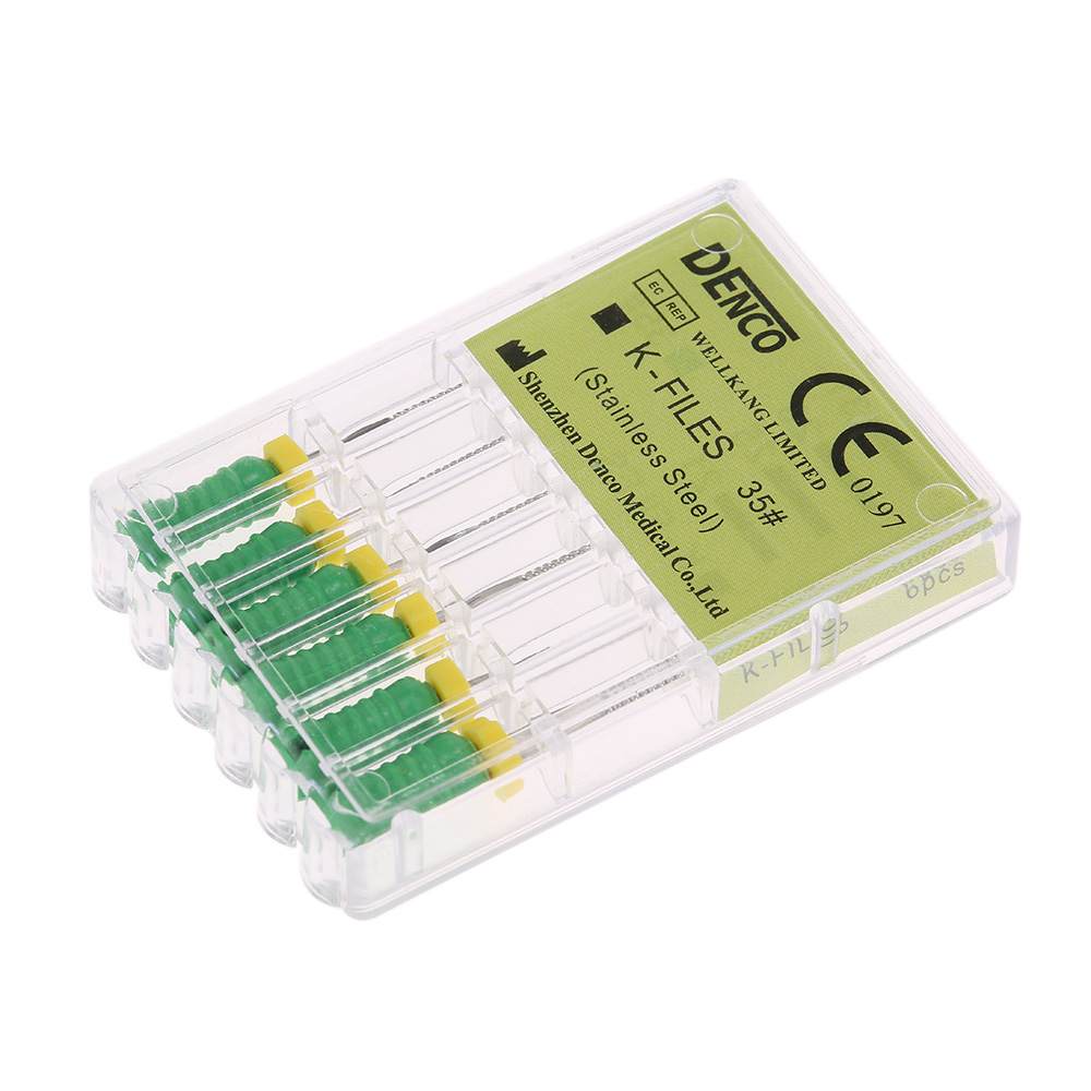 6PCS Ktype File Endodontic Root Canal Manual KFiles Stainless Steel