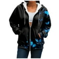 thumbnail image 7 of zaveiop Zipper Hoodies for Women Graphic Zip up Hoodie Long Sleeve Sweatshirts Floral Y2k Jackets Fall Outfits with Pockets (Z1-Black, M), 7 of 7