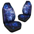 thumbnail image 3 of POLERO 2 Pcs Car Seat Covers Set Wolf Queen Floral Print Vehicle Front Seat Protector Auto Interior Accessories Breathable Universal fit Most Car SUV Van Truck, 3 of 7