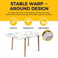 thumbnail image 4 of Christmas Snowflakes Table Cloths for 6 Foot Rectangle Tables, Winter Xmas Snow Yellow Teal Blue Patio Waterproof Elastic Fitted Tablecloths, Washable Rectangular Table Cover for Camping, 4 of 8