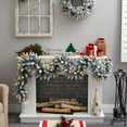 thumbnail image 6 of Nearly Natural Christmas Flocked White Prelit LED Battery Operated Garland, 108" (White), 6 of 6