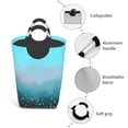 thumbnail image 4 of Waterproof Collapsible Laundry Hamper, Blue Watercolor Flowering Bush Aluminum Handle Laundry Bag Storage Basket, 50L, 4 of 6