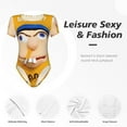 thumbnail image 5 of Lsque Sml Jeffy Women's Crew Neck Short Sleeve Bodysuit Basic T Shirts Tops Onesie Adult Cute Pajama-X-Large, 5 of 8
