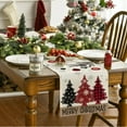thumbnail image 3 of DizeyBoyo Red Pine Trees Merry Christmas Table Runner, Winter Xmas Holiday Kitchen Dining Table Decoration for Home Party Decor 13x72 Inch, 3 of 5