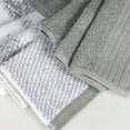 thumbnail image 6 of Superior Cotton 6 Piece Assorted Solid and Marble Towel Set, Grey, 6 of 8