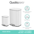 thumbnail image 3 of (2 pack) Qualiazero Kitchen Bathroom Trash Can Combo, 13.2 Gallon and 3.2 Gallon Stainless Steel Step Garbage Bin with Soft Close Lid, Matte White, 3 of 16