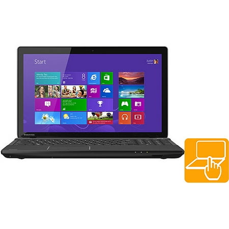 Toshiba Satin Black 15.6" Touchscreen C55t-A5222 Laptop PC with Intel Celeron 1005M Processor and Windows 8 Operating System