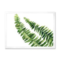 Designart 'Fern Plant Leaves Detail I' Farmhouse Framed Art Print