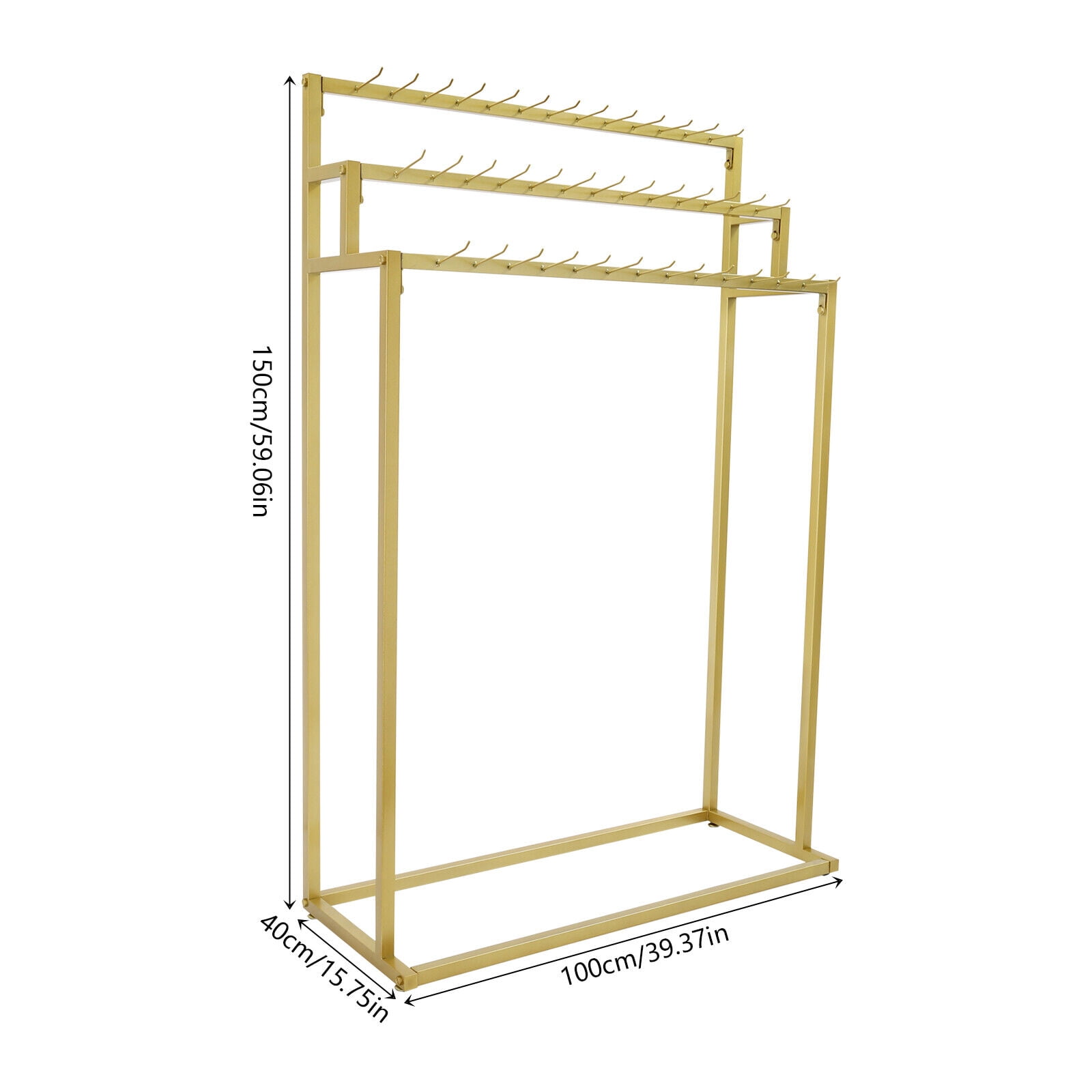 3-Tier Belt Hanger, Floor Mounted Belt Hanger, Metal Belt Organizer with 39 Hook