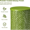 thumbnail image 3 of ZXNYH Nesting Side Table Set of 2 Decorative Garden Stools for Indoor Outdoor Heavy Duty Metal Frame Side Table Modern End Table, Glossy Green, 3 of 8