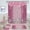 Rose, variant on Shower curtain set - 4-piece set - Luxury sequined diamond glitter pattern polyester bath mat - Urinal cover U-shaped carpet - Girl's princess-style bathroom decoration