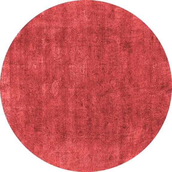 Ahgly Company Indoor Round Oriental Red Industrial Area Rugs, 6' Round