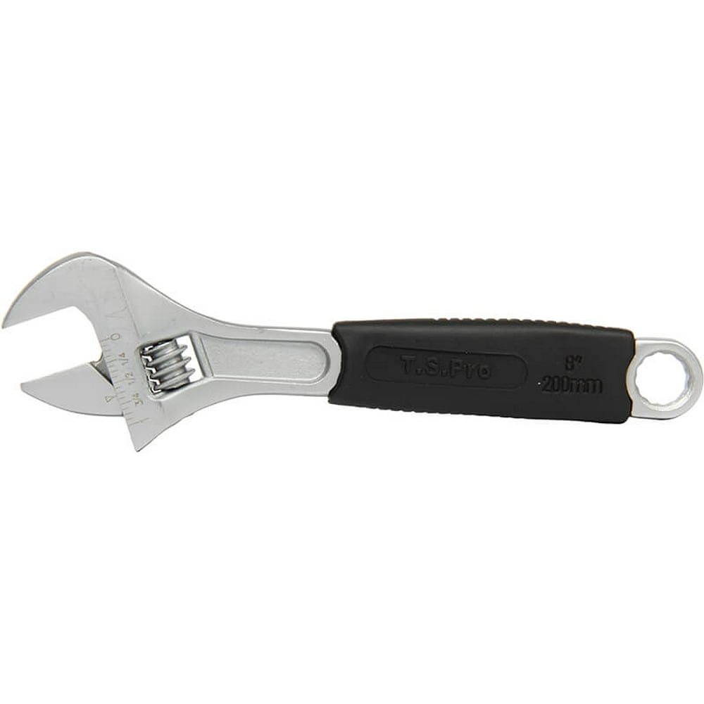8 Adjustable Wrench With Rubber Grip