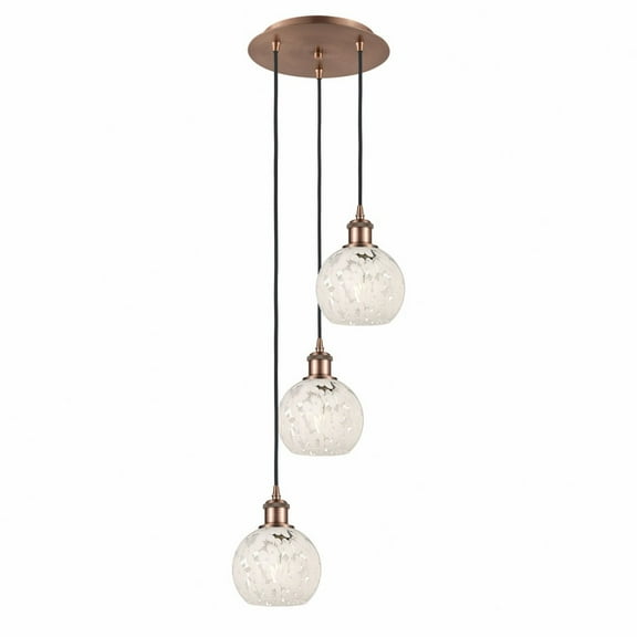 Innovations Lighting - White Mouchette - 3 Light Cord Hung Multi Pendant In