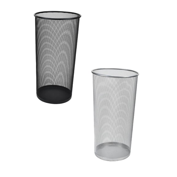 2 Pack Large Metal Mesh Umbrella Stands - 10.5x20 Inch Freestanding Umbrella Holder for Entryway, Organizes Canes, Walking Sticks & Wrapping Paper - Home, Office & Hotel Storage Solution