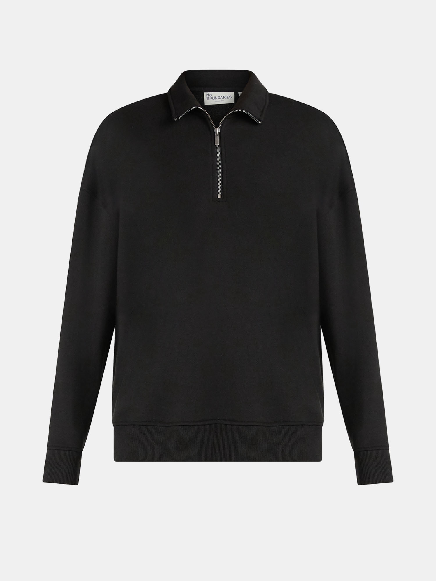 No Boundaries Oversized Quarter Zip Pullover with Long Sleeves, Men's & Big Men's