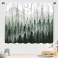 thumbnail image 4 of Green Forest Curtains for Bedoom,Misty Mountain Nature Window Treatment Tree Woodland Rod Pocket Cafe Curtains for Bathroom Dining Laundry Room Window Drapes,42X54 Inch, 4 of 6