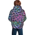 thumbnail image 2 of KLL Unisex Kids Boys Girls Hooded Pocket Pullover Hoodies-Rainbow Animal Skin, 2 of 6