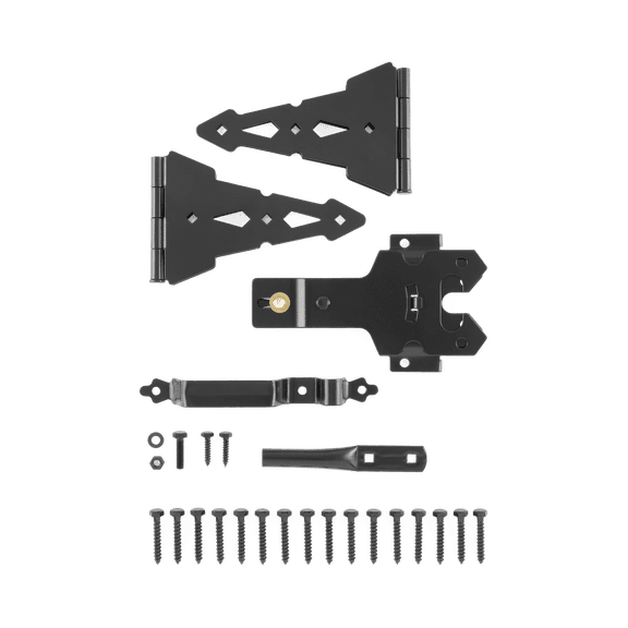 Hyper Tough 8-Inch Black Steel Gate Latch Kit with Mounting Hardware