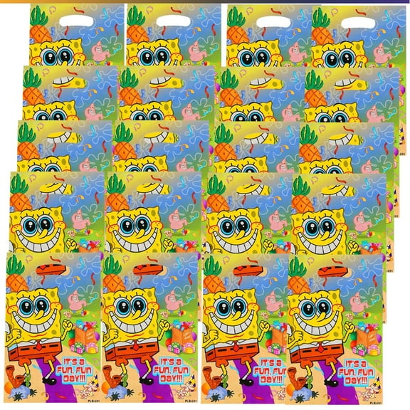 SpongeBob SquarePants Goodie Bag Candy Treat Birthday Gift Bags Party Favors Handles Snack Supplies