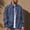 Blue, variant on Mens Denim Shirt Long Sleeve Loose Fit Jean Work Shirt for Men Button Down Causal Striped Denim Shirts with 2 Pocket Size 3XL Blue