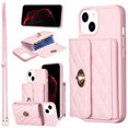 thumbnail image 5 of Nalacover Crossbody Wallet Case for iPhone 15 with Shoulder Strap Lanyard, Elegant Premium PU Leather Card Slots Cover with Metal Lock Button Silicone Shockproof Case, Pink, 5 of 7