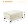 thumbnail image 3 of JUSTLET Corduroy Ottoman for Sectional Sofa, Beige, 3 of 6