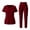 *2-Wine, variant on VBVC Women's 2 Piece Drawstring Scrub Set,V-Neck Scrub Top and Wide Leg Pants For Women,Ladies Lightweight Nursing Uniform with Pockets,White,S-2XL