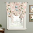 thumbnail image 2 of Easter Eggs Balloon Curtains for Bedroom/Front Door/Bathroom, Spring Ethnic Colorful Egg Feather Vintage Tie Up Curtains 63 Inch Length Light Filtering Kitchen Curtains Shades for Windows 46"x63", 2 of 8