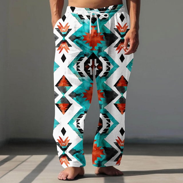 Pantalones largos para hombre, cintura elástica, transpirables, cómodos, suaves, informales, de playa, de poliéster.