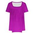 thumbnail image 3 of CHGBMOK Womens Tops Summer Casual Square Neck Shirts Loose Fit Tunic T Shirt, 3 of 4