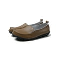 thumbnail image 5 of SIMANLAN Womens Flats Slip On Loafers Round Toe Leather Shoes Women Non-slip Casual Shoe Ladies Lightweight Khaki 11, 5 of 6