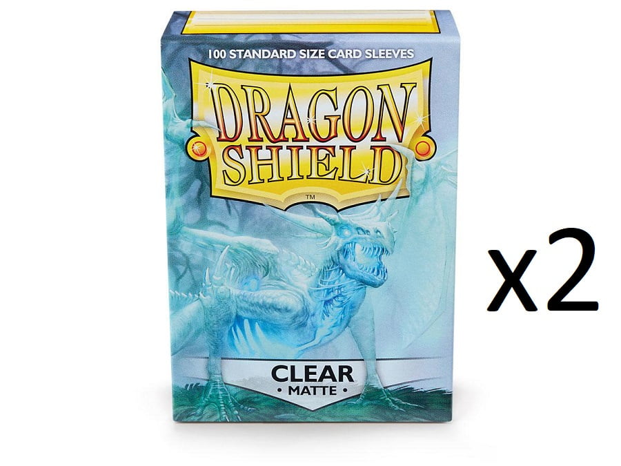 Dragon Shield Sleeves Matte Clear 2 BOXES (200 Total Sleeves