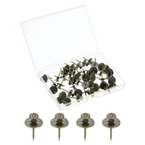 Uxcell 50 Pcs Double Headed Picture Hanging Nail, Zinc Alloy Push Pins Picture Hangers Double Headed Thumb Tacks for Hanging Pictures, Bronze