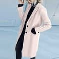 thumbnail image 6 of Women's Notch Lapel Coat, Single Breasted Long Jacket, Relaxed Fit Trench Coat, Casual Open Front Overcoat, Elegant Loose Fit Fall Winter Outerwear Light Pink L, 6 of 9