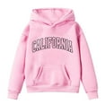 thumbnail image 3 of WOYY Toddler Girls California Hoodie Kids Unisex Hooded Sweatshirt with Letter Print, 3 of 3
