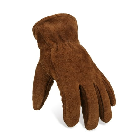 

OZERO Insulated Gloves Cold Proof Leather Winter Work Glove Thick Thermal Imitation Lambswool Brown