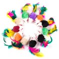 thumbnail image 2 of 10 Uds. De juguetes para gatos y ratones falsos, Mini juguetes para jugar con plumas coloridas, 2 of 8