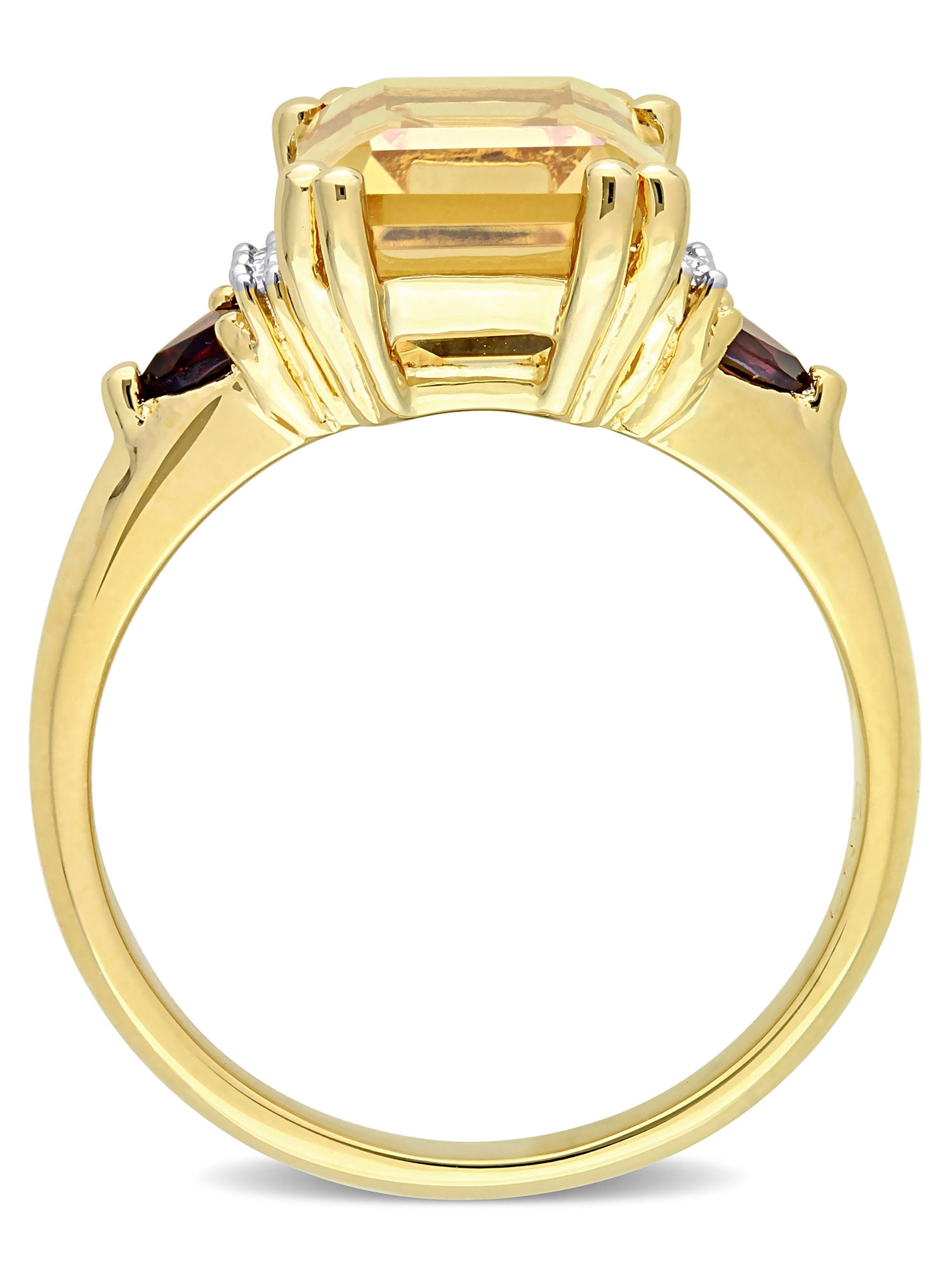 Everly Women's Citrine and Garnet 18k Yellow Gold Plated Ring